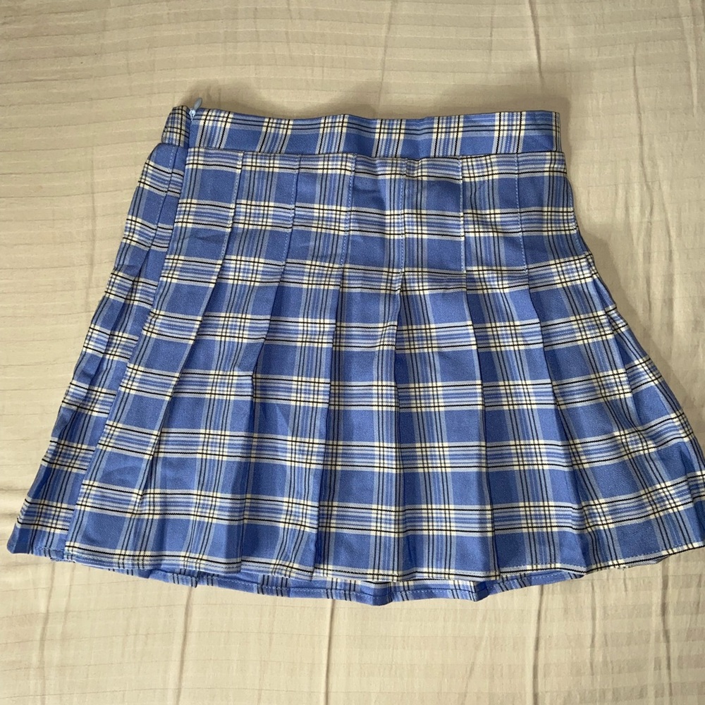 Pleated zipper tarztan school girl uniform skirt